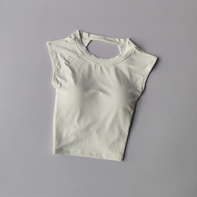 Sculpt & Slay: Backless Yoga Crop Top with Built-in Support