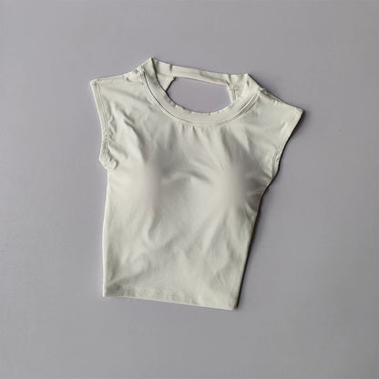 Sculpt & Slay: Backless Yoga Crop Top with Built-in Support