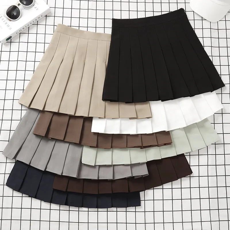 Women's High Waist Skirt For School Girl Uniform