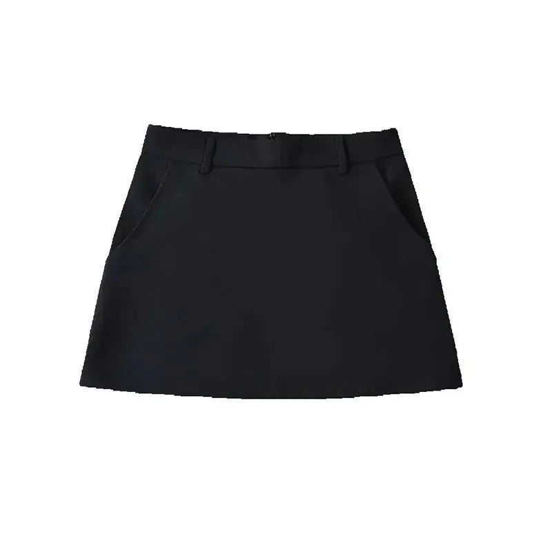 Women Mini Skirt Vintage High Waist