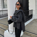 Coats for Women Asymmetric Scarf Demi-season Jacket