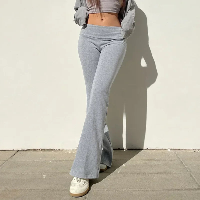 Casual Pants Slim Low-Waisted Boot Cut Pants Women