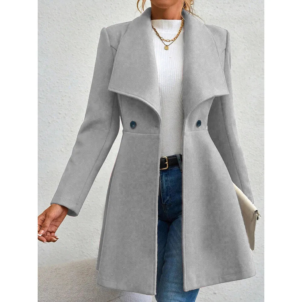 Women's Coats Winter Solid Color Long Sleeve Outerwears
