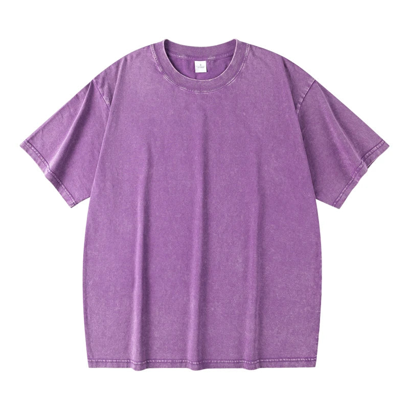 Men's Women Vintage T-Shirts Street Hip Hop Casual Cotton Short Sleeve