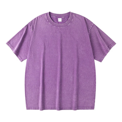 Men's Women Vintage T-Shirts Street Hip Hop Casual Cotton Short Sleeve