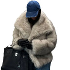 New Fashion Gradient Fluffy Fur Coat Women