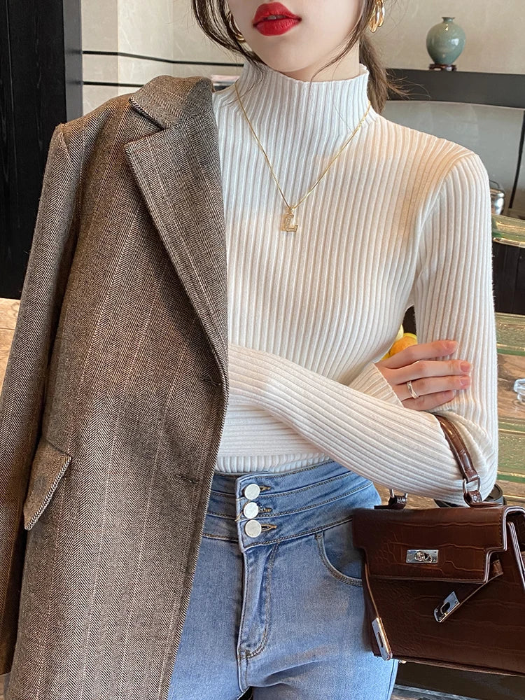 Women Sweater Long Sleeve Casual Slim Pullover