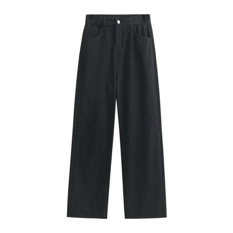 High-waist  Women Jeans Trousers Cotton Material