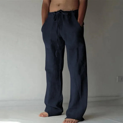 New Men's Cotton Linen Pants Fitness Streetwear