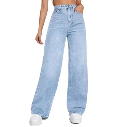Women Jeans Denim pants Wide Loose Casual Winter
