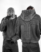 Trendy Hoodies for Men Gothic Fashion Street Hip Hop Zip Up Hoodie