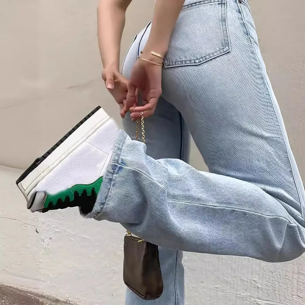 Casual versatile straight jeans for women