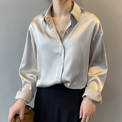Vintage Blouse Women White Tops Lady Long Sleeves