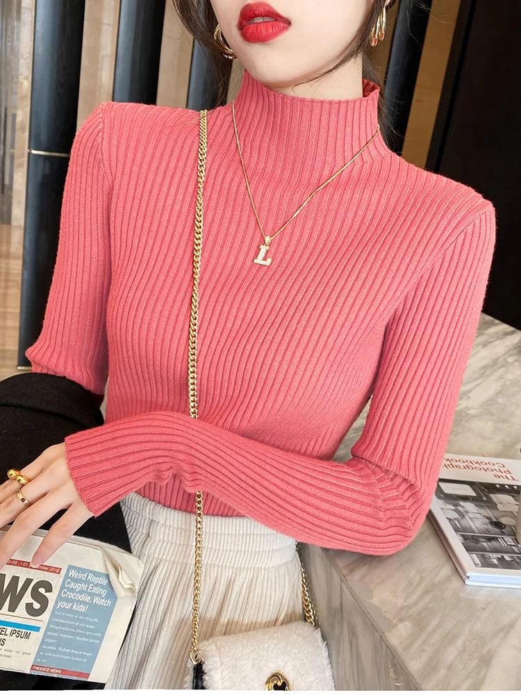 Women Sweater Long Sleeve Casual Slim Pullover