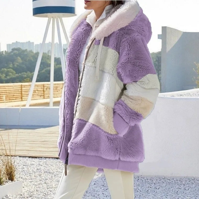 Jacket for Women New Autumn Winter Warm Plush Pocket