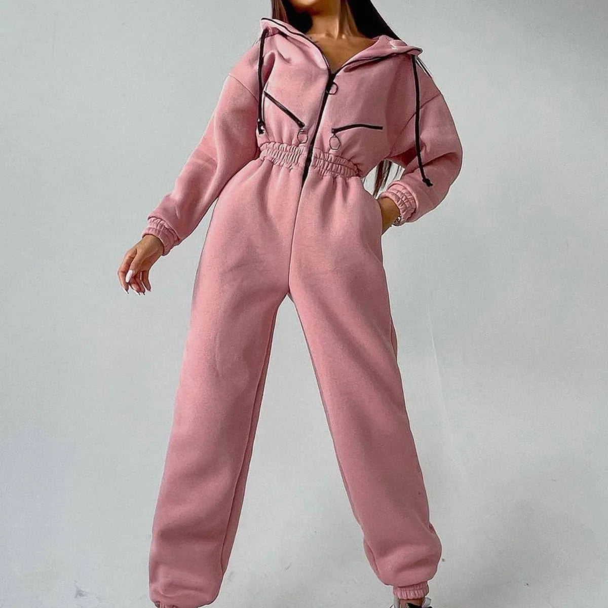 Women Playsuit Sportswear Zipper Hoodies
